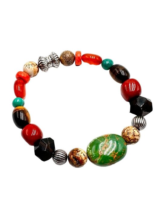 Sterling Silver Jewelry - Carolyn Pollack Bracelet Sterling Silver Multi Gemstone Magnetic Clasp